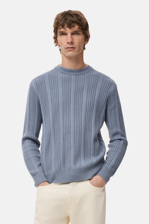 Pull met ronde hals - blauw