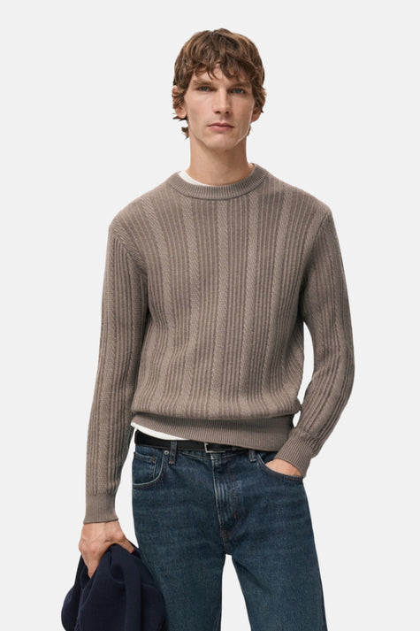 Pull met ronde hals - bruin