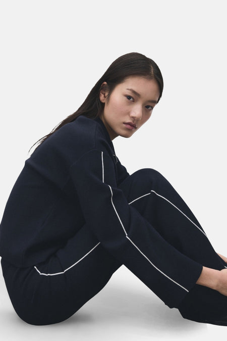 Pull à col roulé - bleu