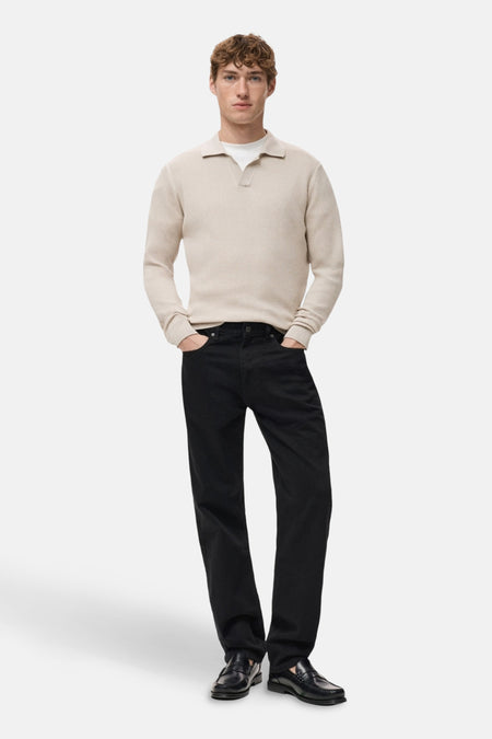 Pull met V-hals - beige