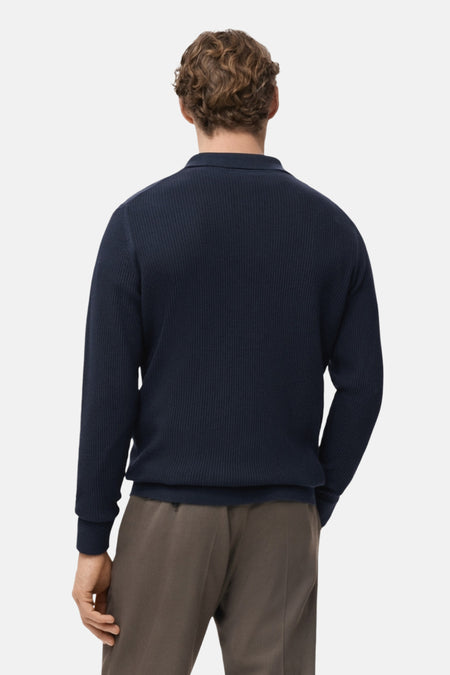 Pull met V-hals - blauw