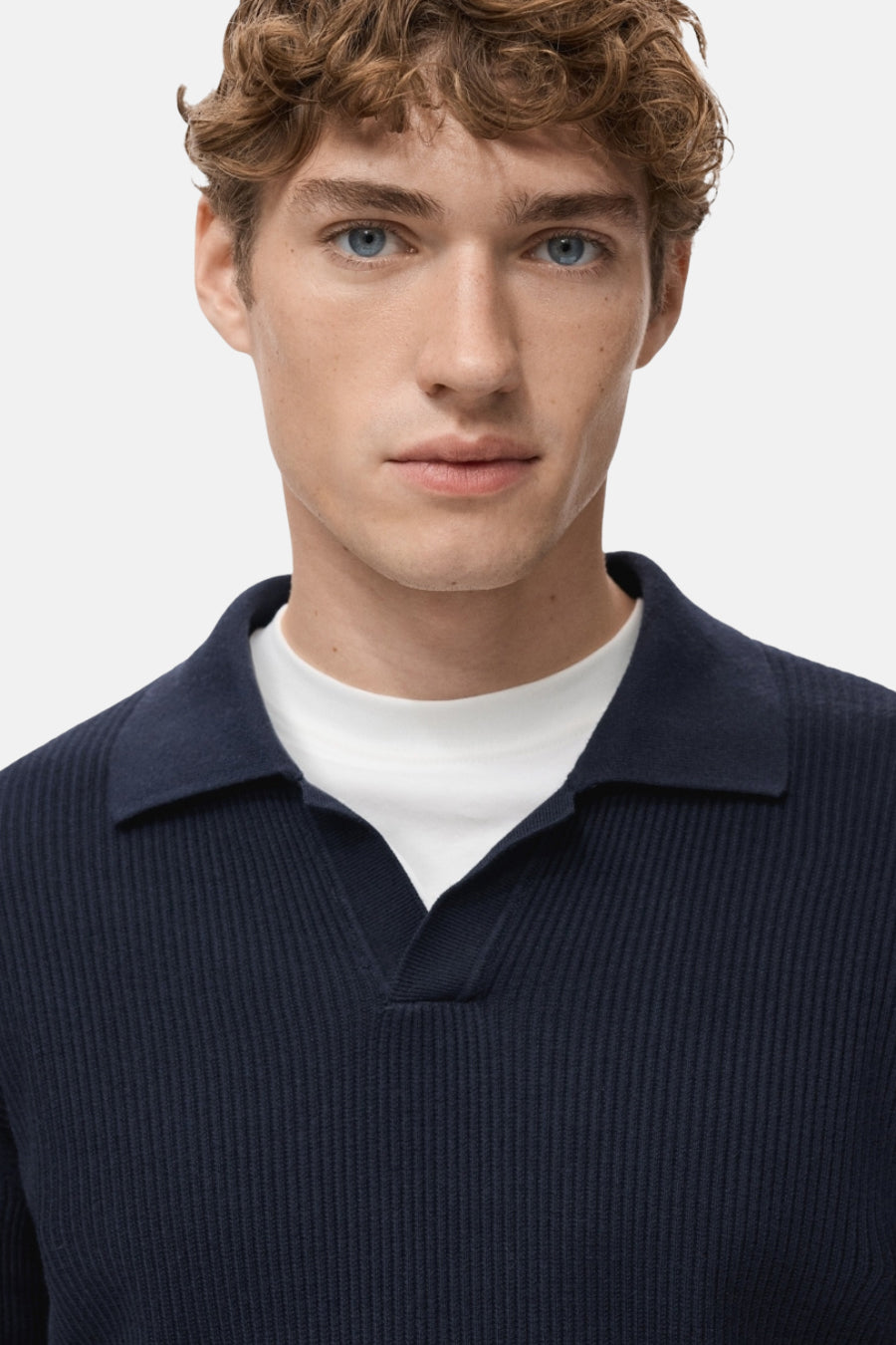 Pull met V-hals - blauw - MANGO