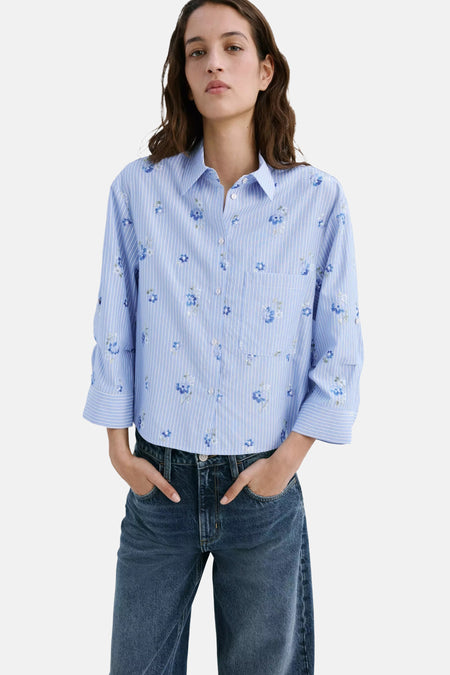 Blouse met lange mouwen - Blauw