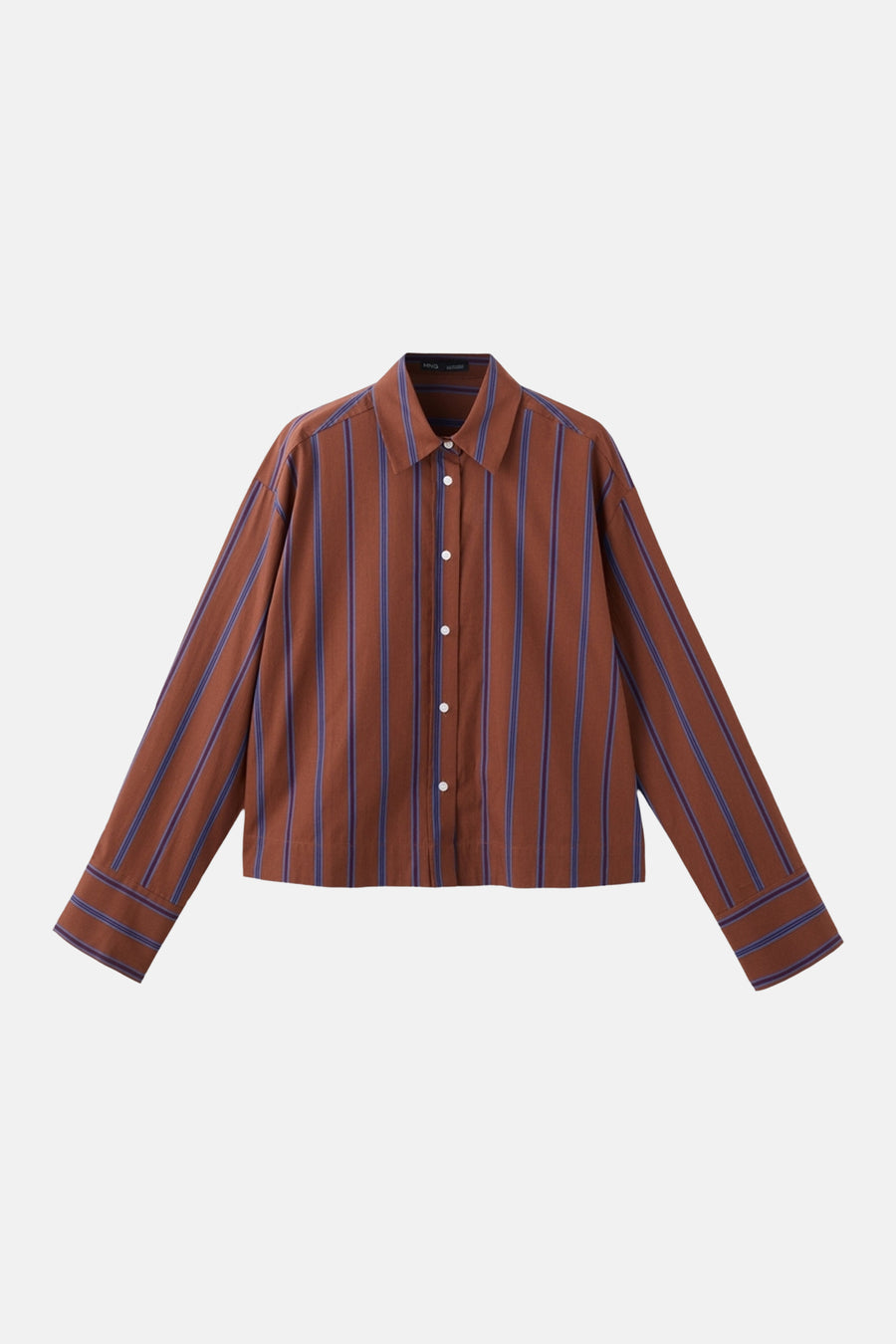 Chemise multicolore à manches longues de MANGO avec un motif rayé, boutonnée et avec un col.