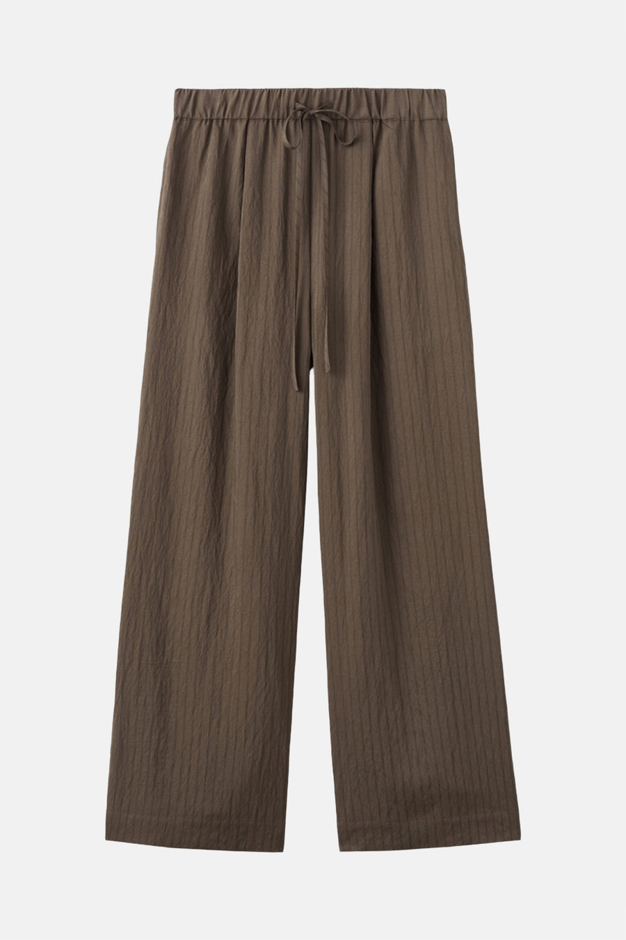 Pantalon marron de MANGO à jambes larges et taille élastique avec cordon de serrage.