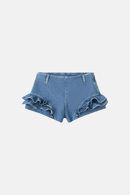 Elastic short - Dark blue denim