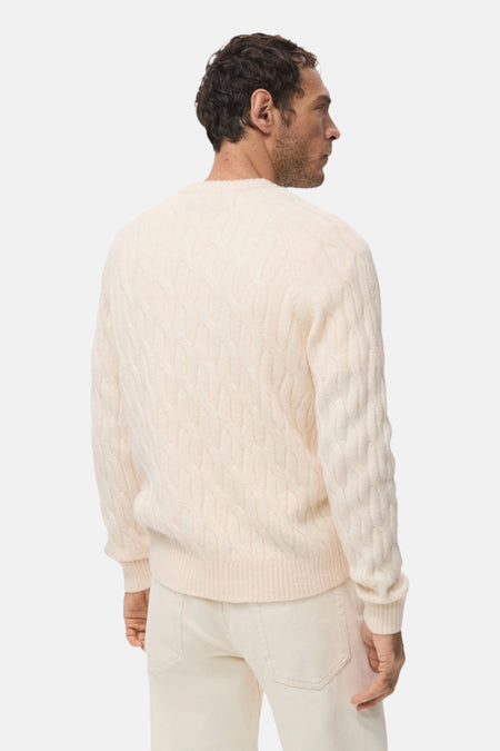 Pull met ronde hals - ecru