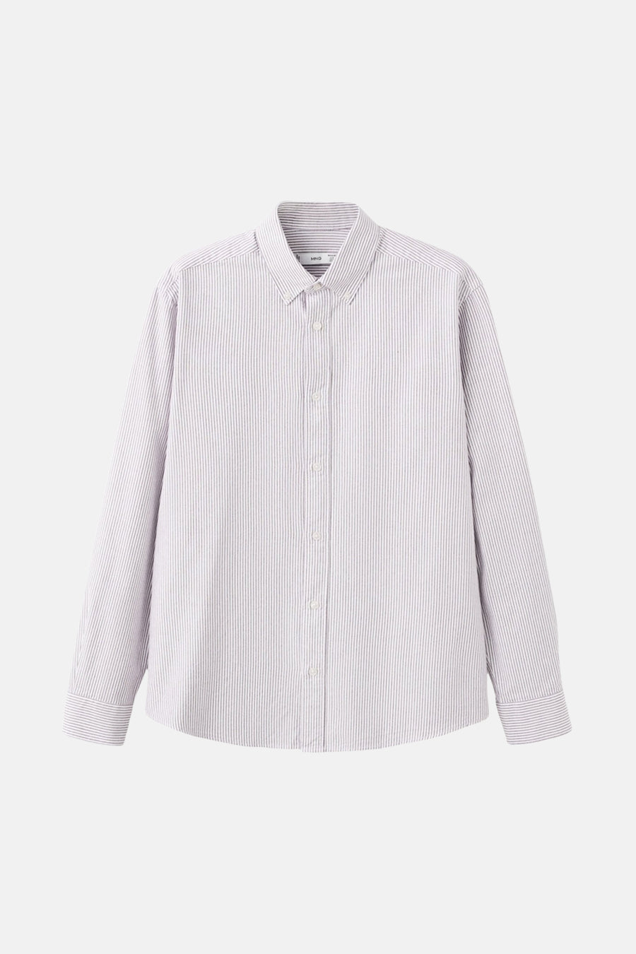 Multikleurig overhemd met lange mouwen van MANGO, met een fijn gestreept patroon.