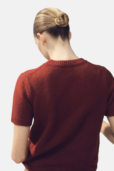 Pull met ronde hals - bruin