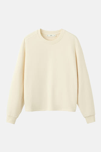 Beige sweater van MANGO, met lange mouwen en een ronde hals.
