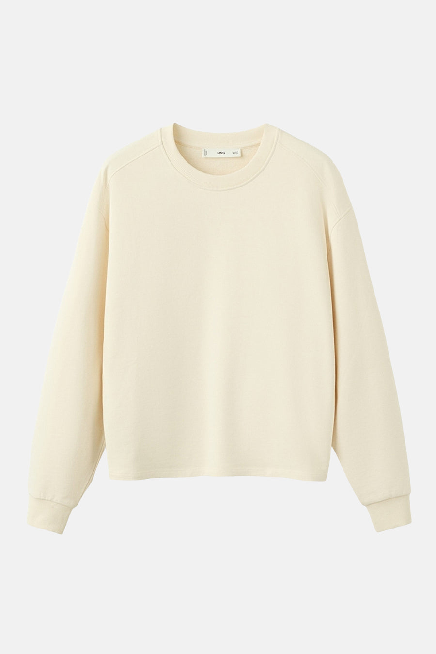 Beige sweater van MANGO, met lange mouwen en een ronde hals.