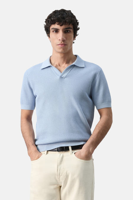 Polo met korte mouwen - blauw