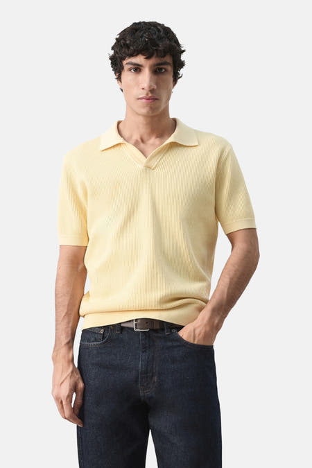 Polo met korte mouwen - beige