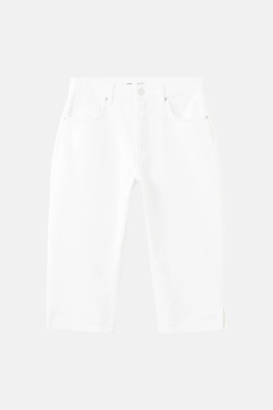 Witte broek van MANGO met 5 zakken, rechte pasvorm en splitten aan de zoom.