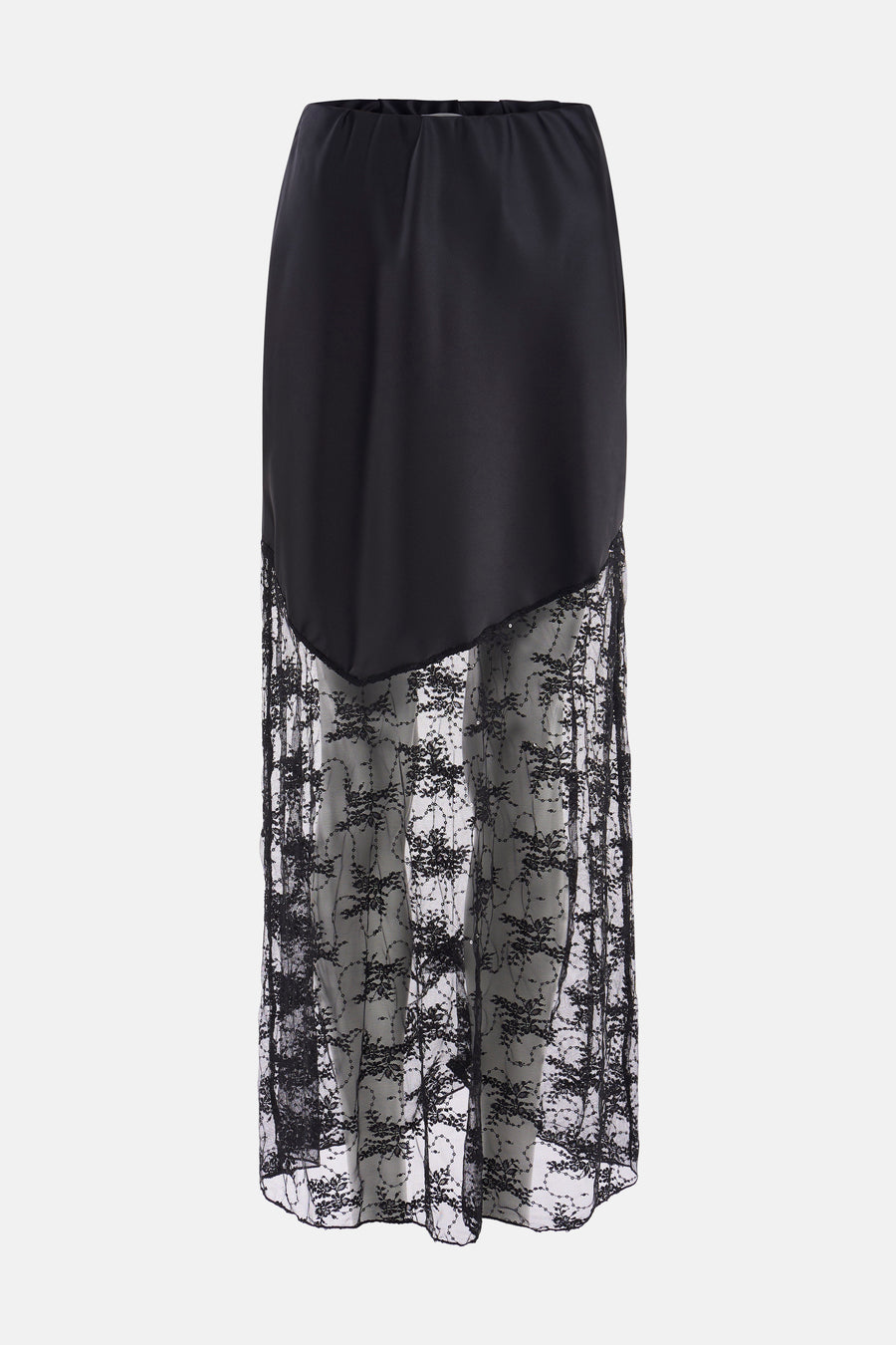 Zwarte rok met kanten details.