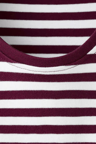 T-shirt à manches courtes Bordeaux de MANGO, avec un motif rayé et un col rond.