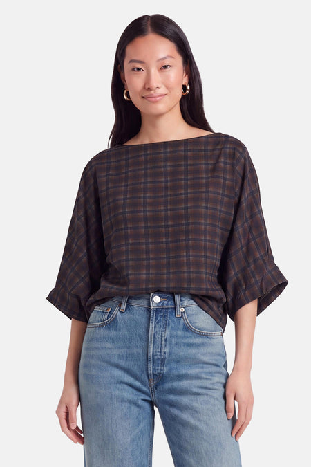 Blouse à manches 3/4 - bleu