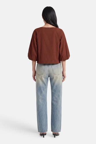 Blouse (korte mouwen) oranje - Terra di Siena