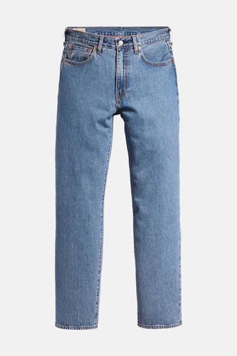 Jeans straight in mid blue denim van Levi's®, klassieke vijfzakkenstyling.
