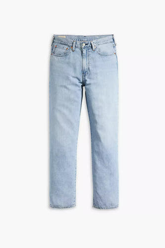 Lichtblauwe denim straight jeans van Levi's, met een klassieke vijf-pocket styling.
