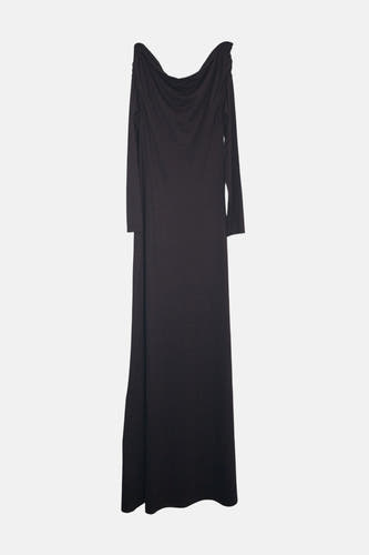 Paarse kleedje met lange mouwen van TOPSHOP, met een gedrapeerde halslijn.