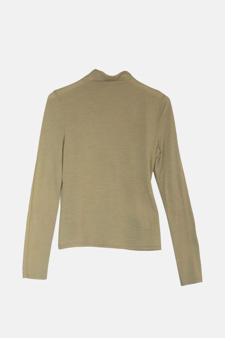 Top uni manche longue Vert - TOPSHOP