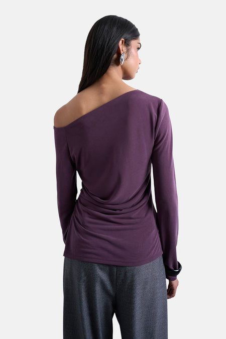 Top uni manche longue Mauve - TOPSHOP