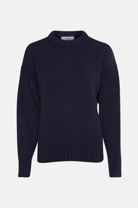 Pull met ronde hals - blauw