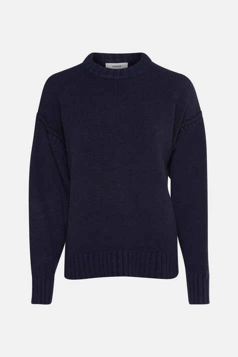 Pull met ronde hals - blauw