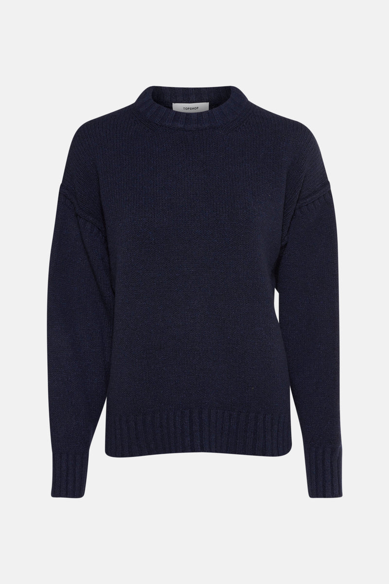 Pull met ronde hals - blauw
