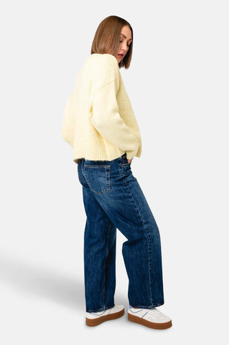 Pull met ronde hals - Geel