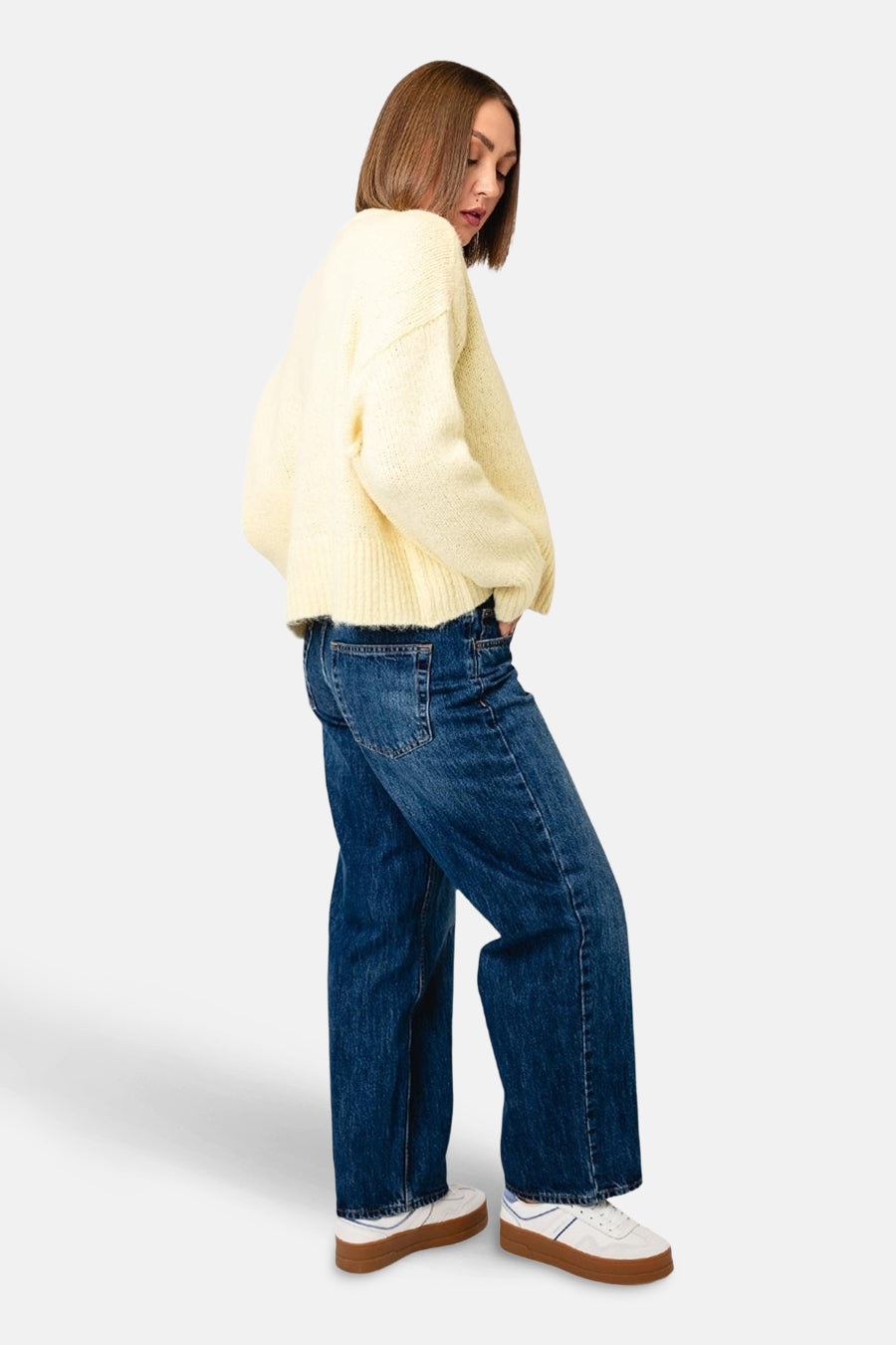 Pull met ronde hals - Geel