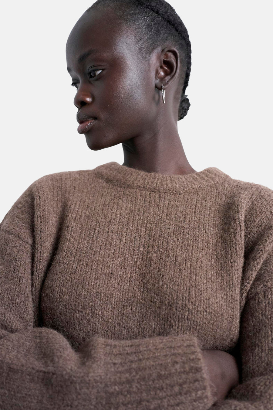 Pull met ronde hals - Bruin
