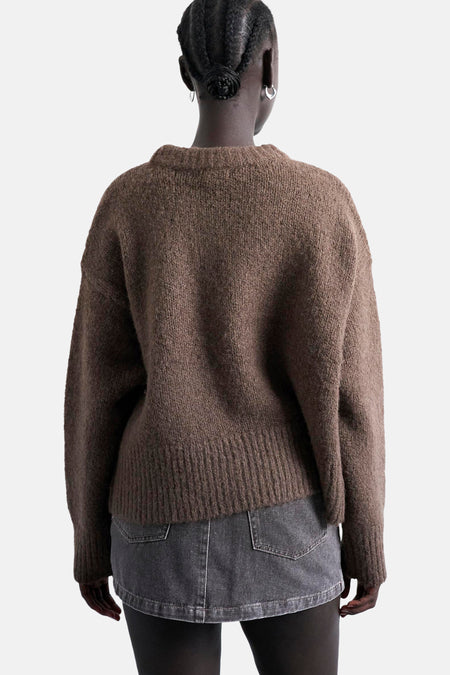 Pull met ronde hals - Bruin