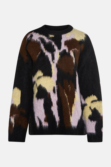 Multikleurige trui met ronde hals van TOPSHOP, met een abstract, wazig patroon.