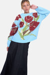 Pull met ronde hals - blauw