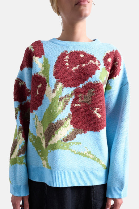 Pull met ronde hals - blauw