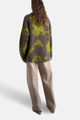 Sweat-shirt multicolore à col rond de TOPSHOP, avec un motif abstrait et une coupe décontractée.