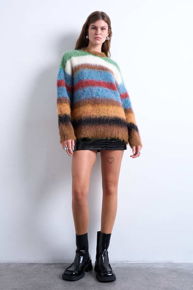 Pull met ronde hals - multicolor