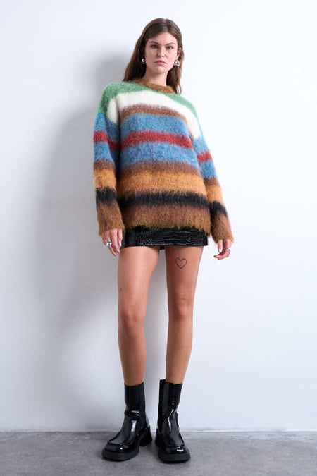 Pull met ronde hals - multicolor
