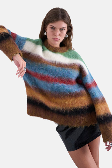 Pull met ronde hals - multicolor