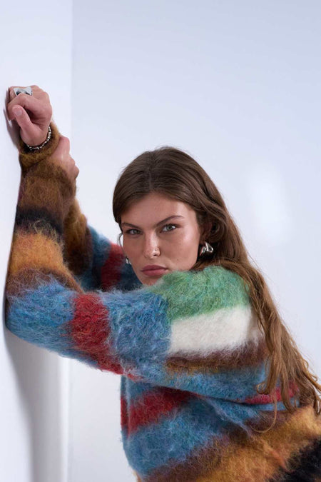 Pull à col rond - multicolore