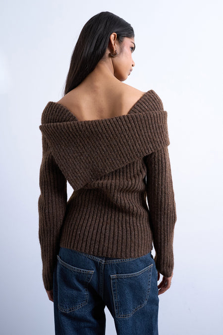 Pull (offshoulder) Brun - TOPSHOP