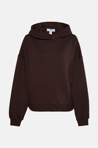Bruine sweater met kap van TOPSHOP, met lange mouwen en een ribgebreide zoom en manchetten.