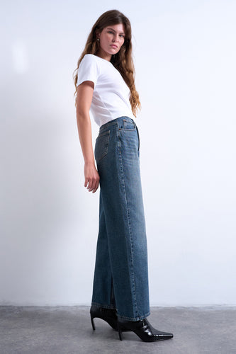 Jeans straight mid blue denim - TOPSHOP - TOPSHOP