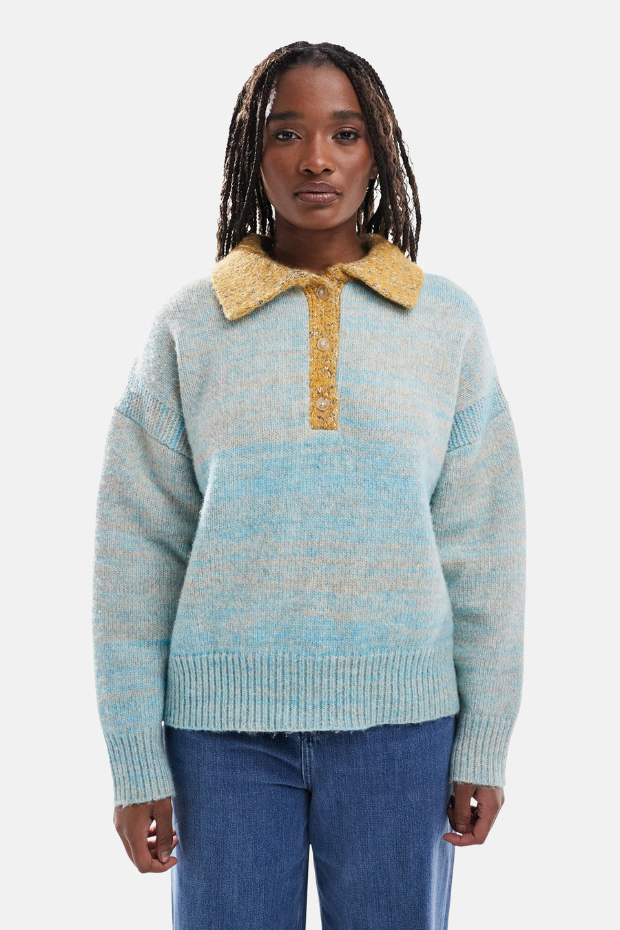 Trui met ronde hals blauw - TOPSHOP - TOPSHOP