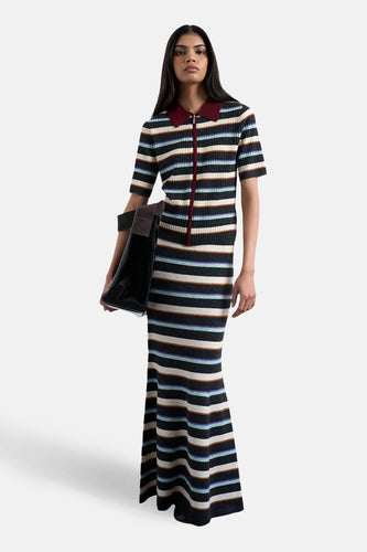 Lange rok in multicolor van TOPSHOP, met horizontale strepen en een aansluitende pasvorm.