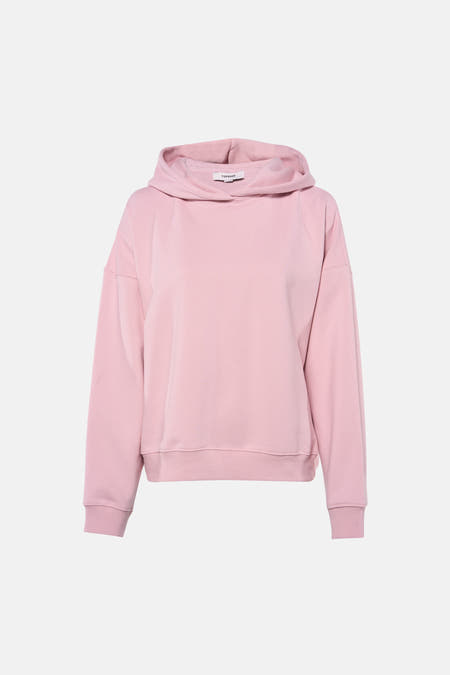Roze sweater met kap van TOPSHOP, met lange mouwen en een geribde zoom.
