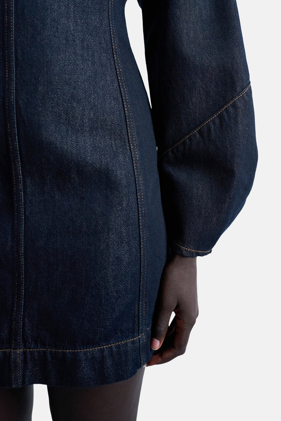 Kleedje met lange mouwen - Dark blue denim - TOPSHOP