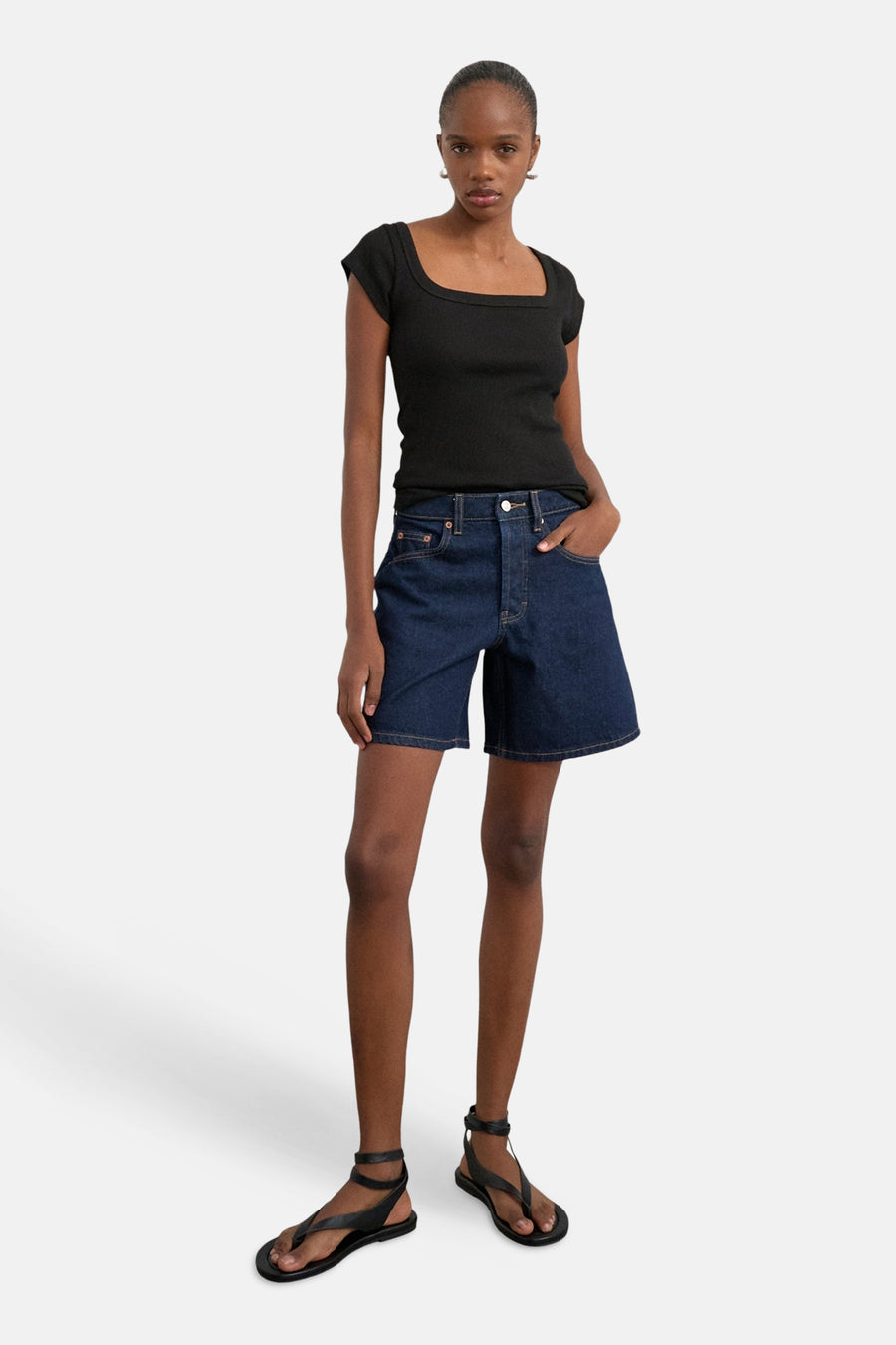 Short dark blue denim - TOPSHOP
